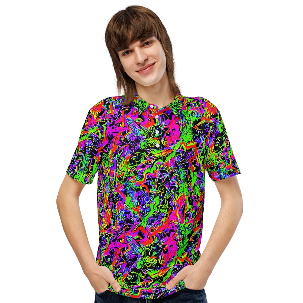 Acid Dreamscape on Men's Slim Fit Polo Shirt — Front