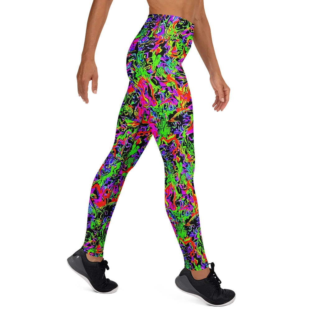 Acid Dreamscape on Yoga Leggings — Right