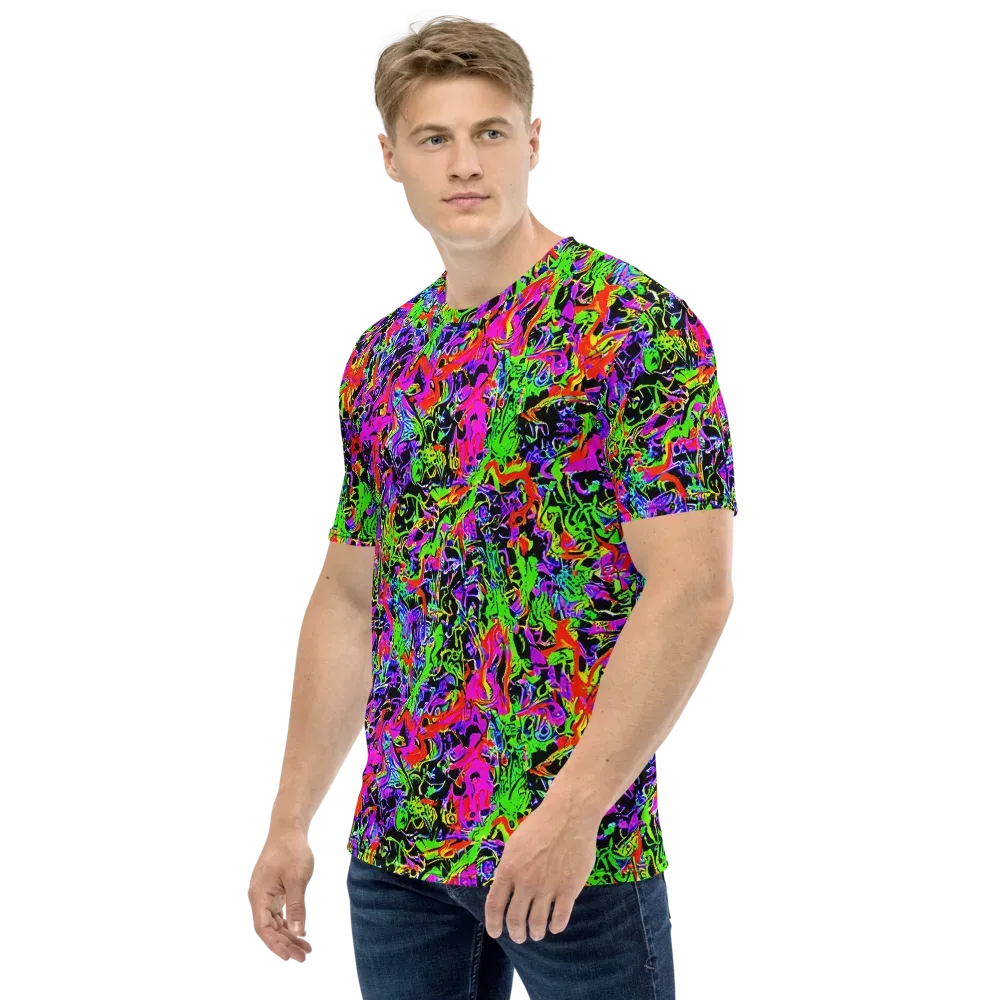 Acid Dreamscape on Men's Crew Neck T-Shirt — Left