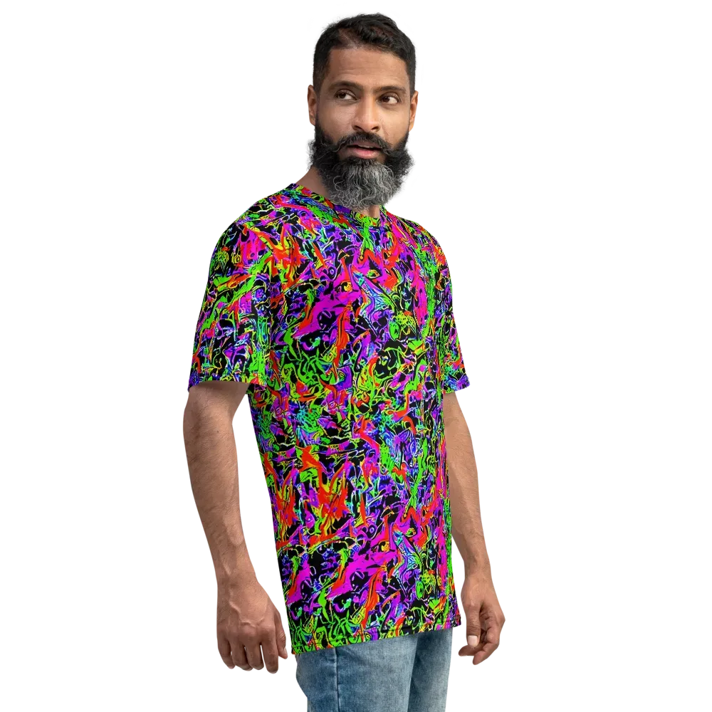 Acid Dreamscape on Men's Crew Neck T-Shirt — Right