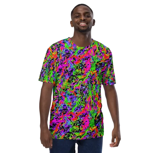 Acid Dreamscape on a Men's Crew Neck T-Shirt