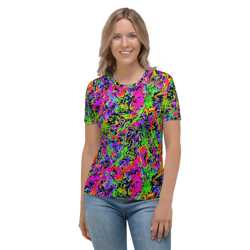 Acid Dreamscape on Women's Crew Neck T-Shirt — Front