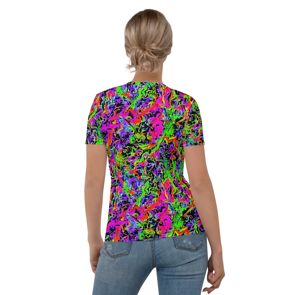 Acid Dreamscape on Women's Crew Neck T-Shirt — Back