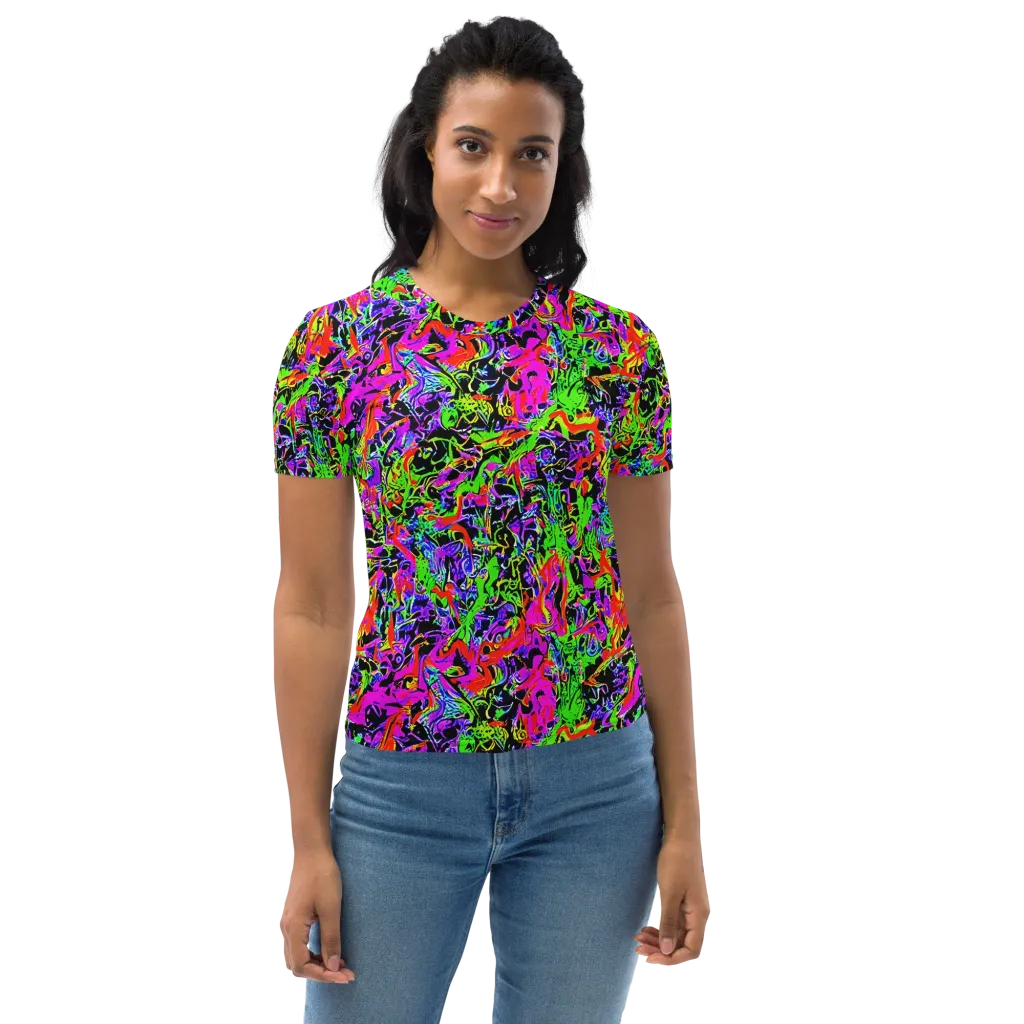 Acid Dreamscape on Women's Crew Neck T-Shirt — Front