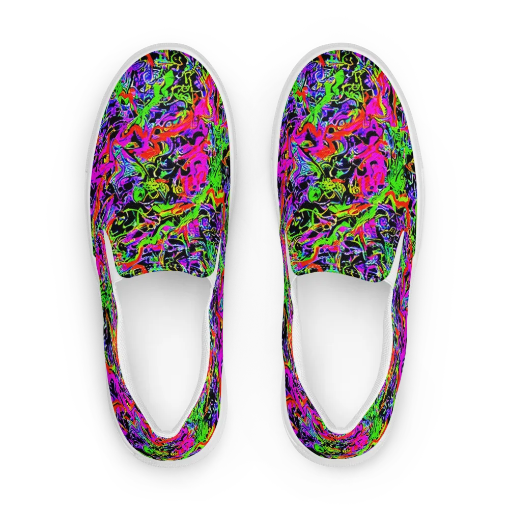 Acid Dreamscape on Men's Slip-On Canvas Shoes — Front