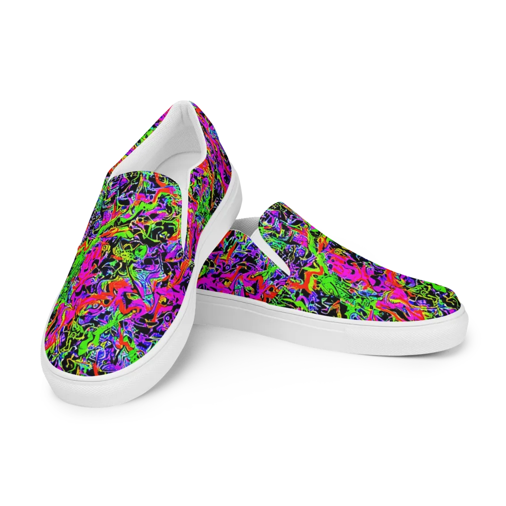 Acid Dreamscape on Men's Slip-On Canvas Shoes — Left Front