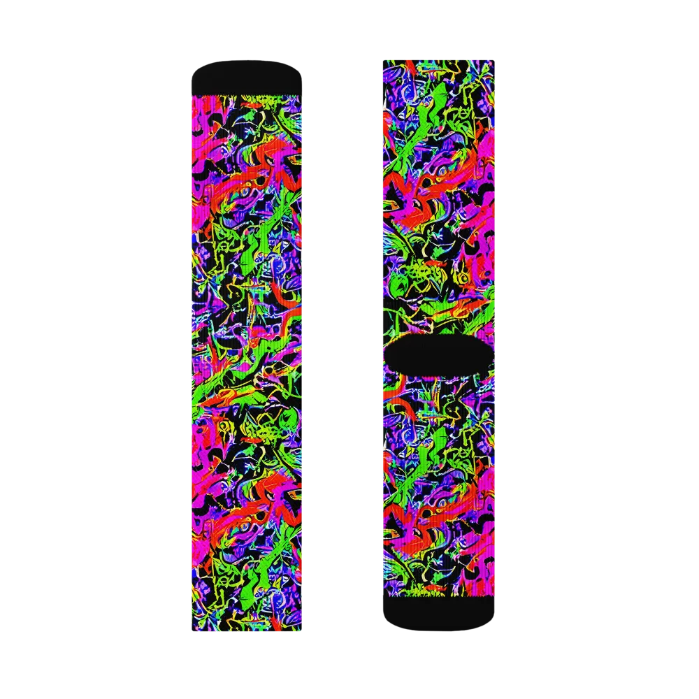 Acid Dreamscape on Socks — Left Sock