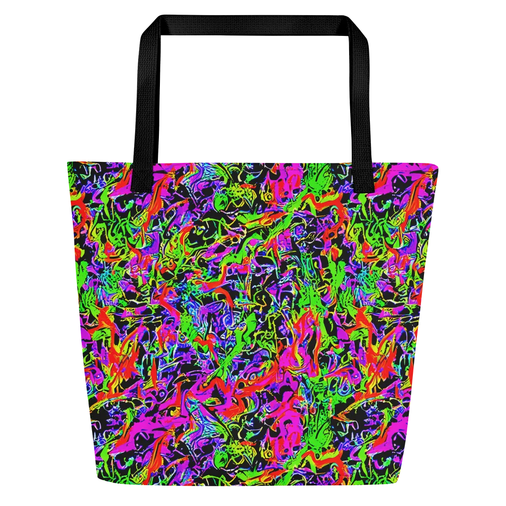 Acid Dreamscape on Large Tote Bag W/ Pocket — Front