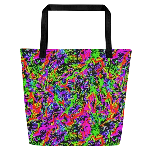 Acid Dreamscape on a Large Tote Bag W/ Pocket