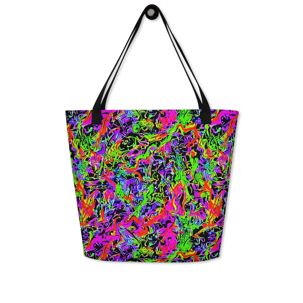 Acid Dreamscape on Large Tote Bag W/ Pocket — Front