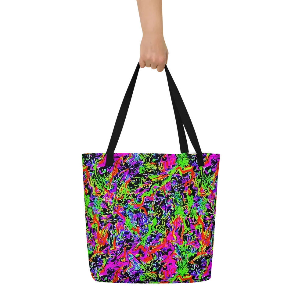 Acid Dreamscape on Large Tote Bag W/ Pocket — Front