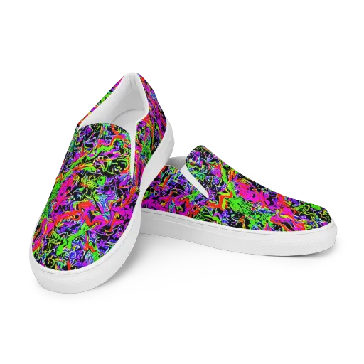 Acid Dreamscape on a Women's Slip-On Canvas Shoes