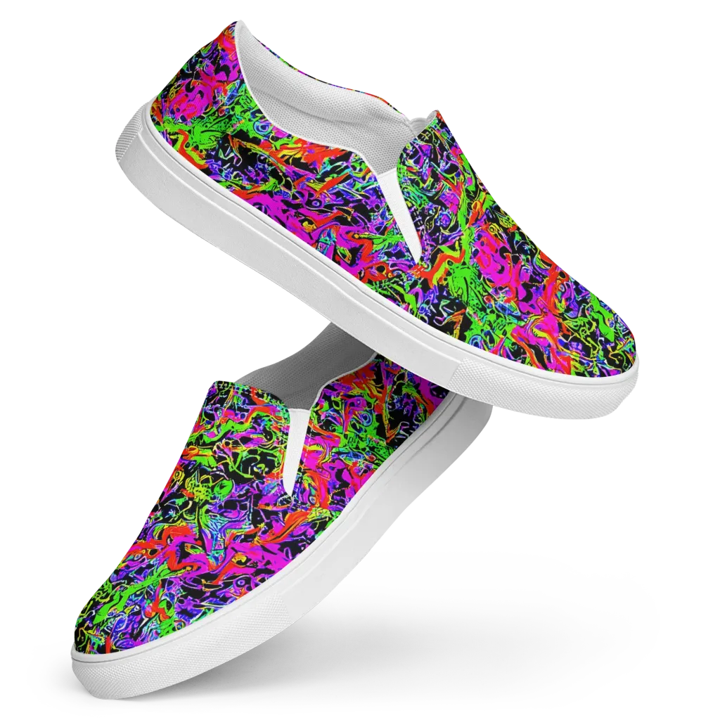 Acid Dreamscape on Women's Slip-On Canvas Shoes — Front