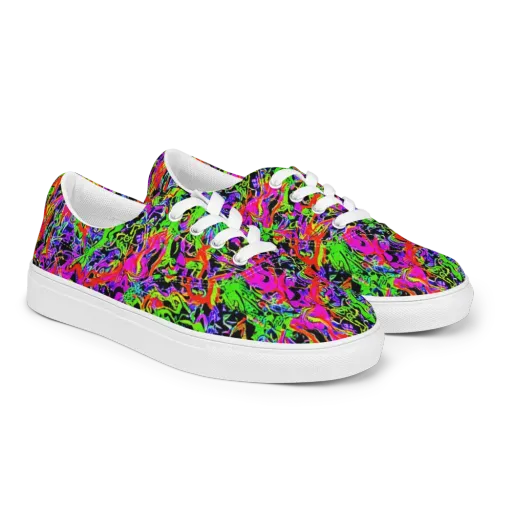 Acid Dreamscape on a Men's Lace-Up Canvas Shoes