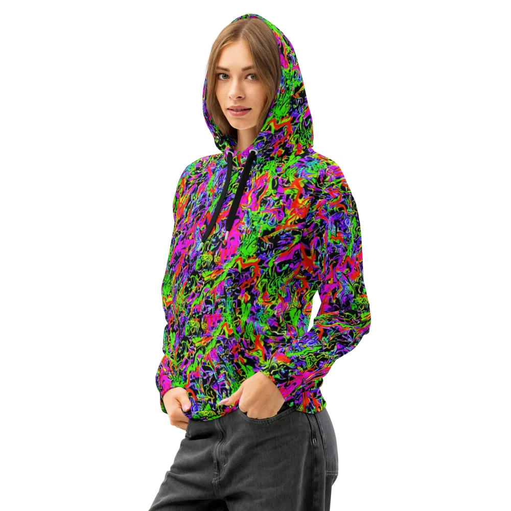 Acid Dreamscape on Cotton Hoodie — Left Front