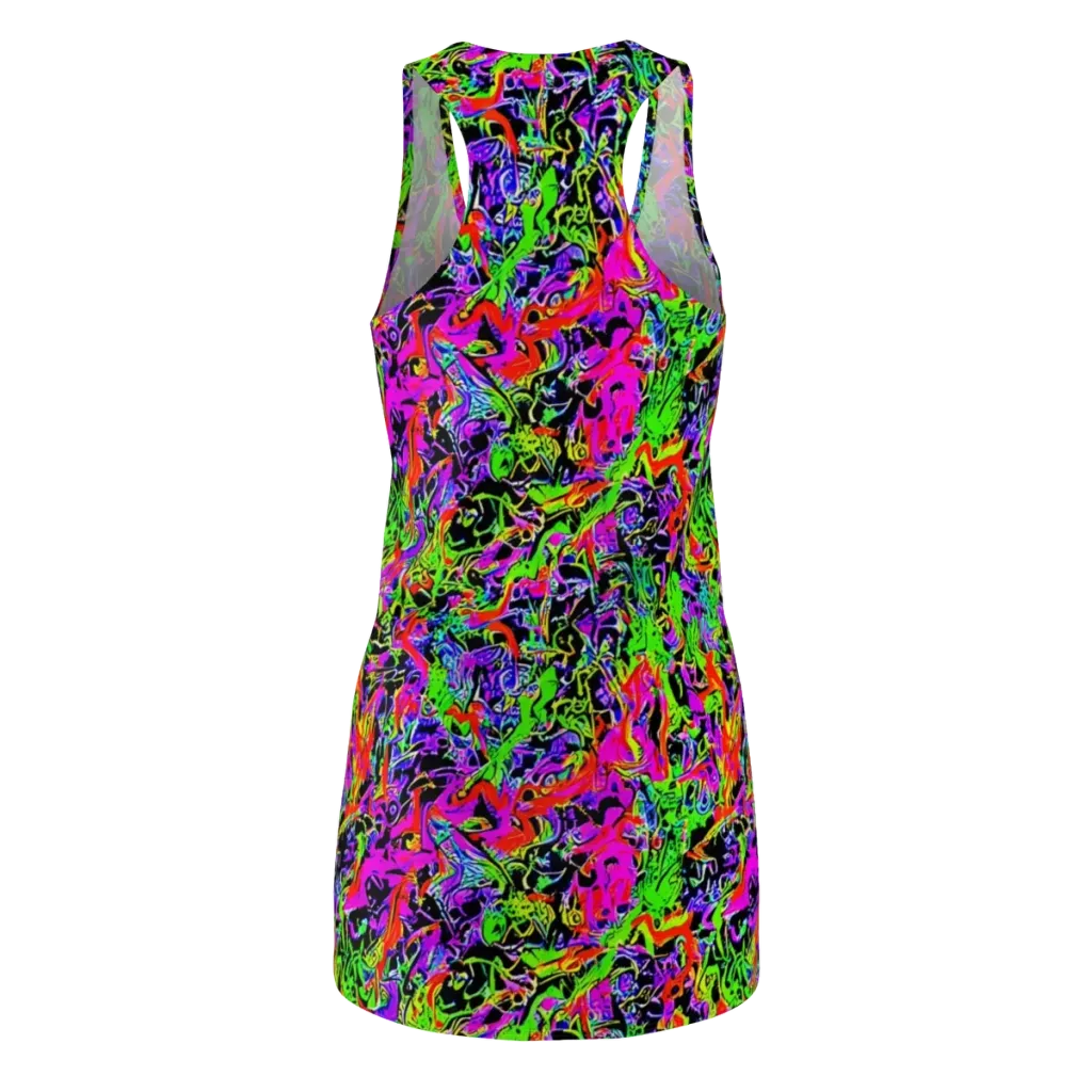 Acid Dreamscape on Racerback Dress — Back