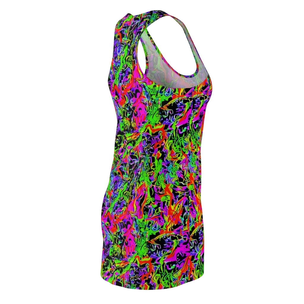 Acid Dreamscape on Racerback Dress — Back Side
