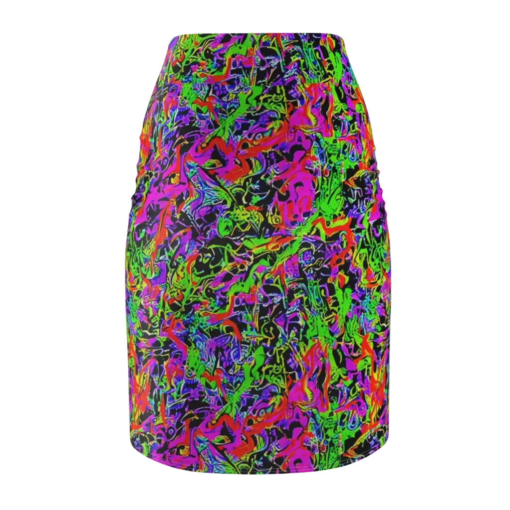Acid Dreamscape on Pencil Skirt — Back
