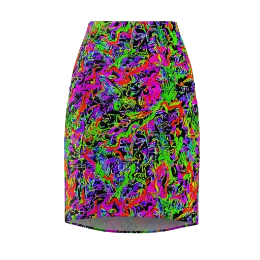 Acid Dreamscape on a Pencil Skirt