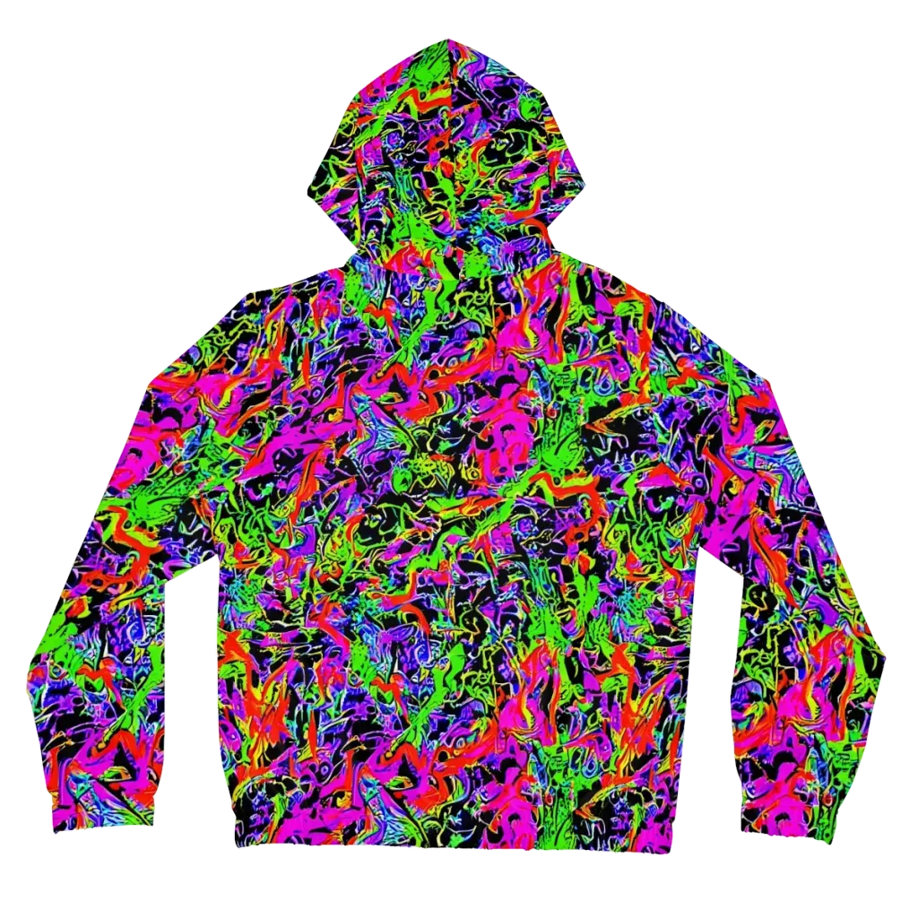 Acid Dreamscape on Women's Full-Zip Hoodie — Back