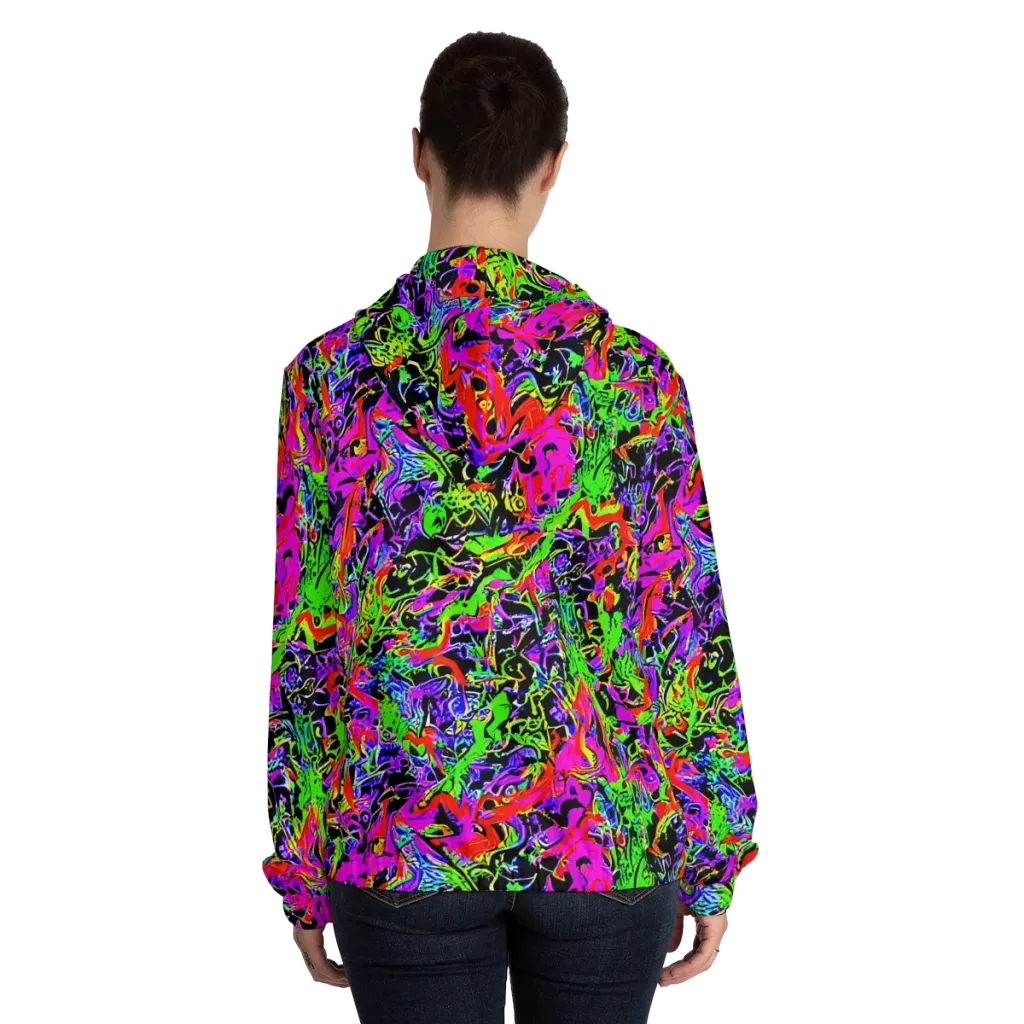 Acid Dreamscape on Women's Full-Zip Hoodie — Back On Person