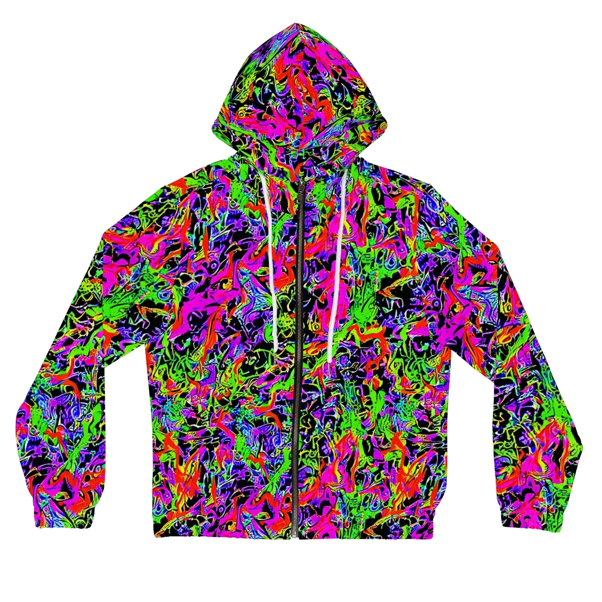 Acid Dreamscape on Women's Full-Zip Hoodie — Front