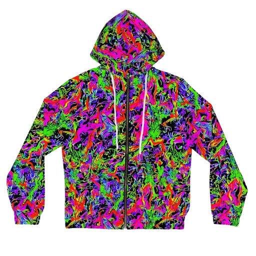 Acid Dreamscape on a Women's Full-Zip Hoodie