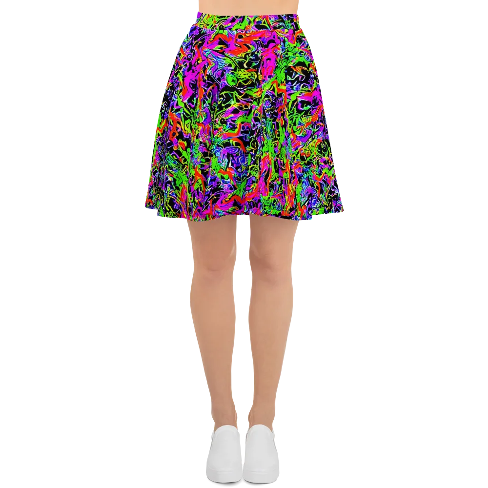 Acid Dreamscape on Skater Skirt — Front