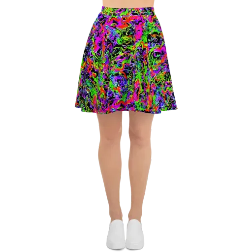Acid Dreamscape on a Skater Skirt