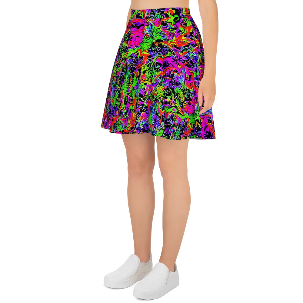 Acid Dreamscape on Skater Skirt — Left