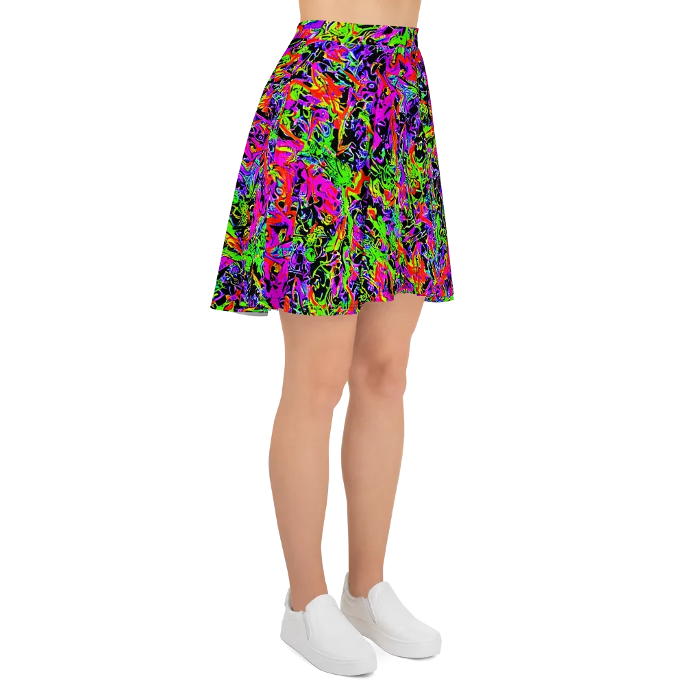 Acid Dreamscape on Skater Skirt — Right