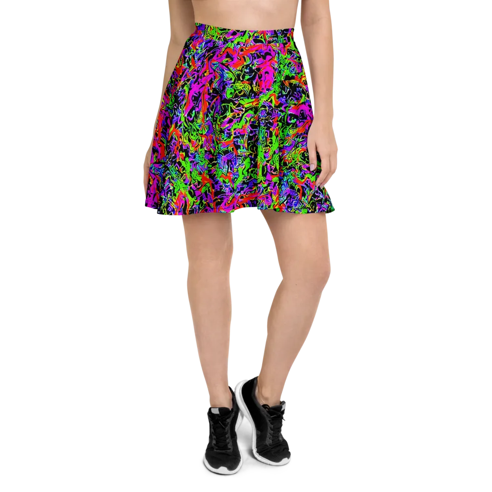 Acid Dreamscape on Skater Skirt — Front