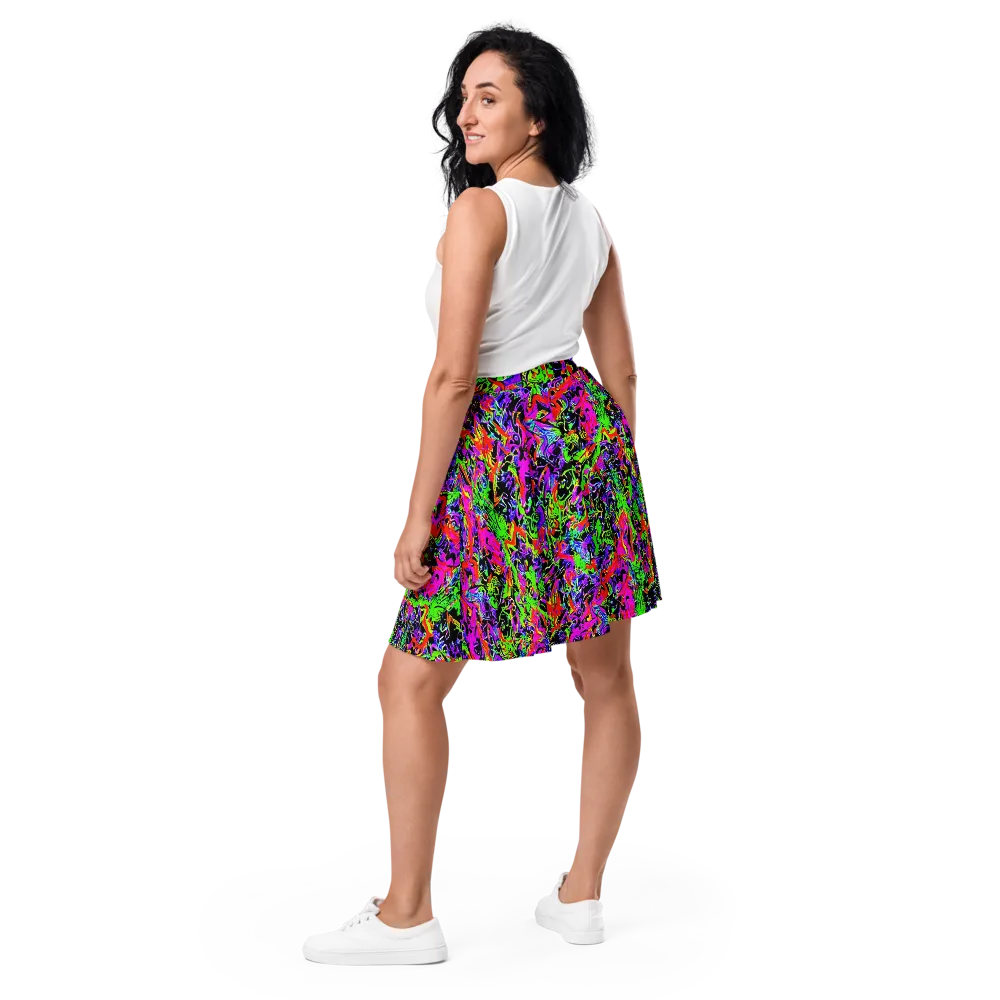 Acid Dreamscape on Skater Skirt — Back