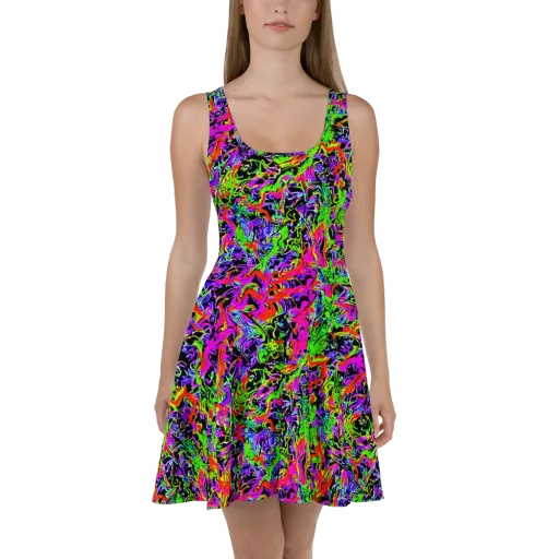 Acid Dreamscape on a Skater Dress
