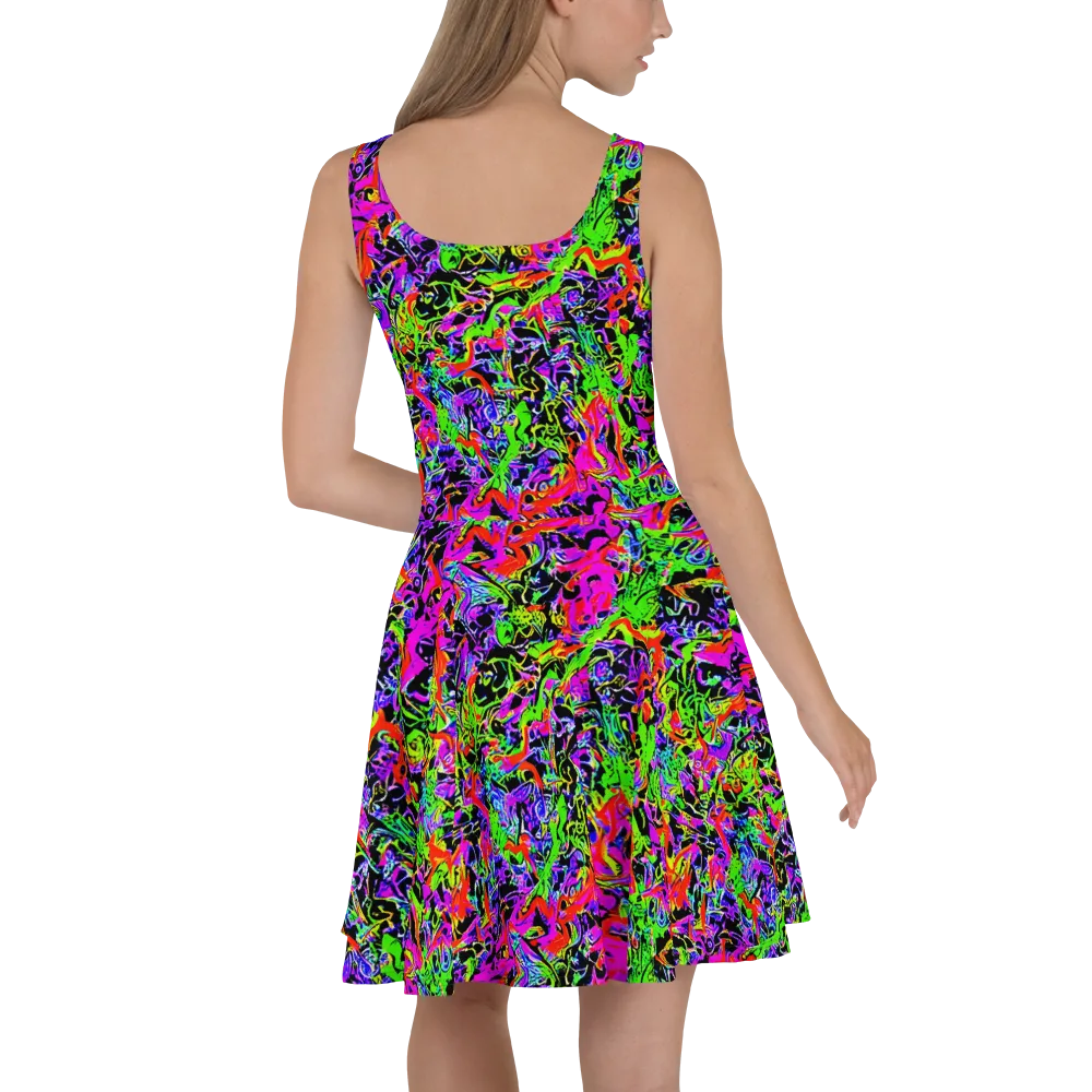 Acid Dreamscape on Skater Dress — Back