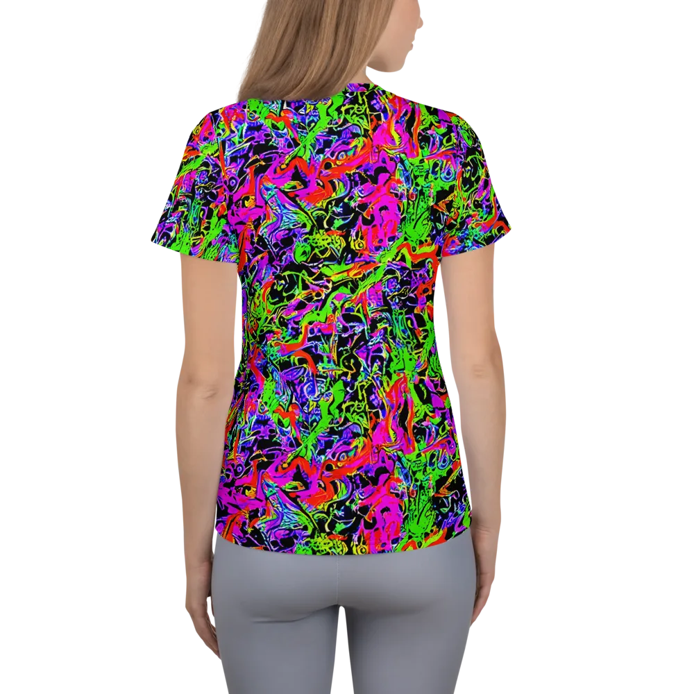 Acid Dreamscape on Women's Athletic T-Shirt — Back