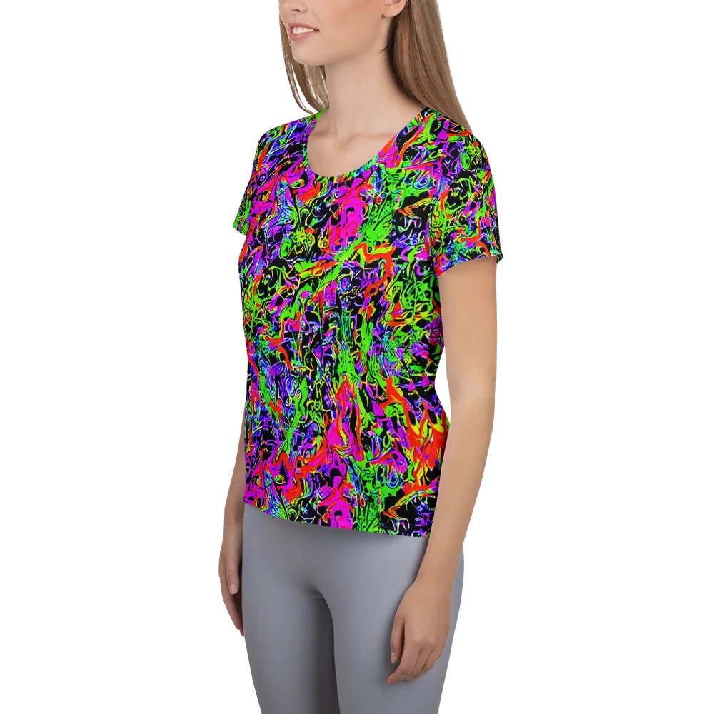 Acid Dreamscape on Women's Athletic T-Shirt — Left
