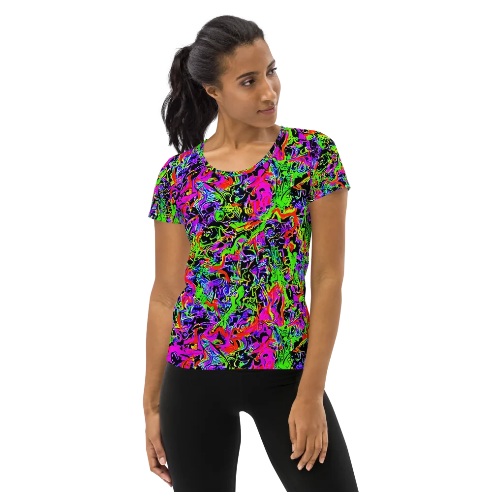 Acid Dreamscape on Women's Athletic T-Shirt — Front