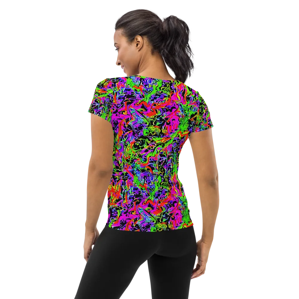 Acid Dreamscape on Women's Athletic T-Shirt — Back