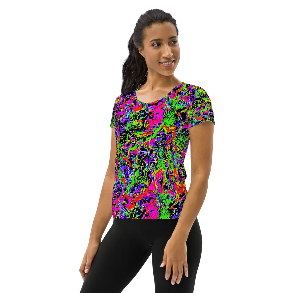 Acid Dreamscape on Women's Athletic T-Shirt — Left