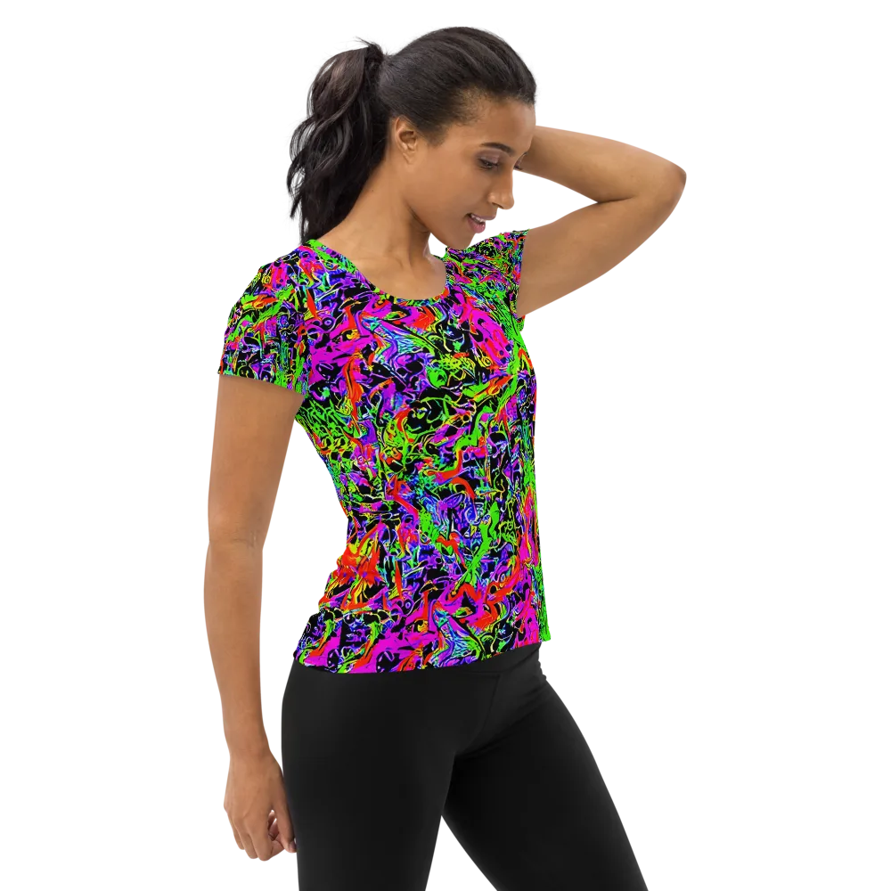 Acid Dreamscape on Women's Athletic T-Shirt — Right