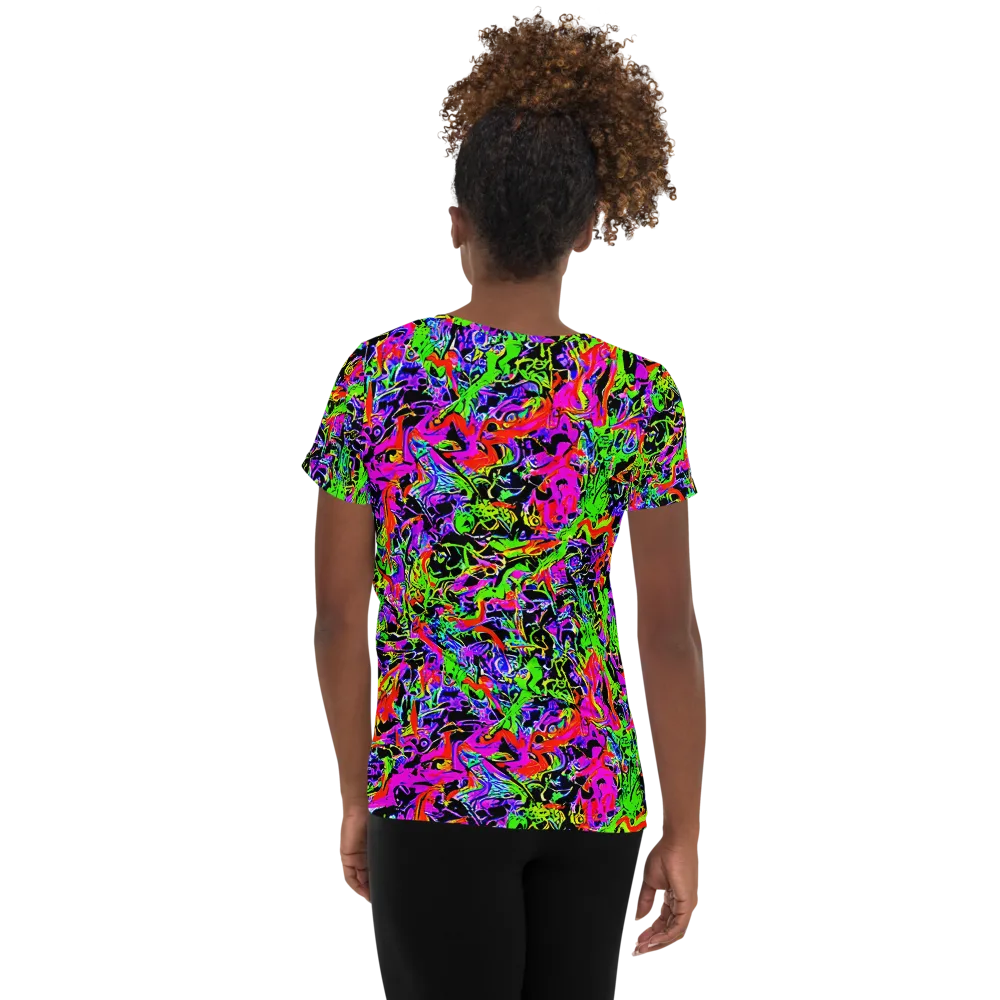 Acid Dreamscape on Women's Athletic T-Shirt — Back