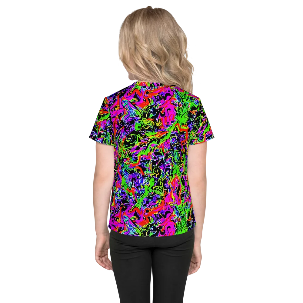 Acid Dreamscape on Kids Crew Neck T-Shirt — Back