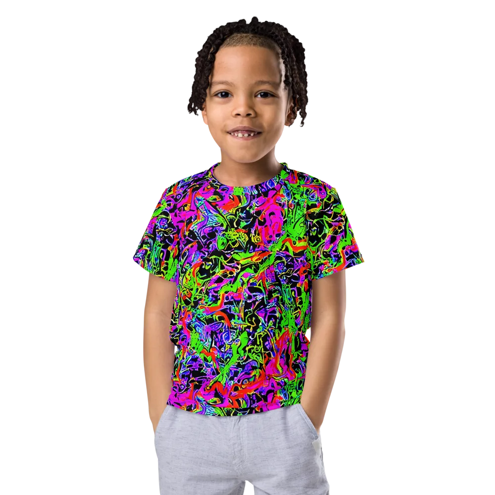 Acid Dreamscape on Kids Crew Neck T-Shirt — Front