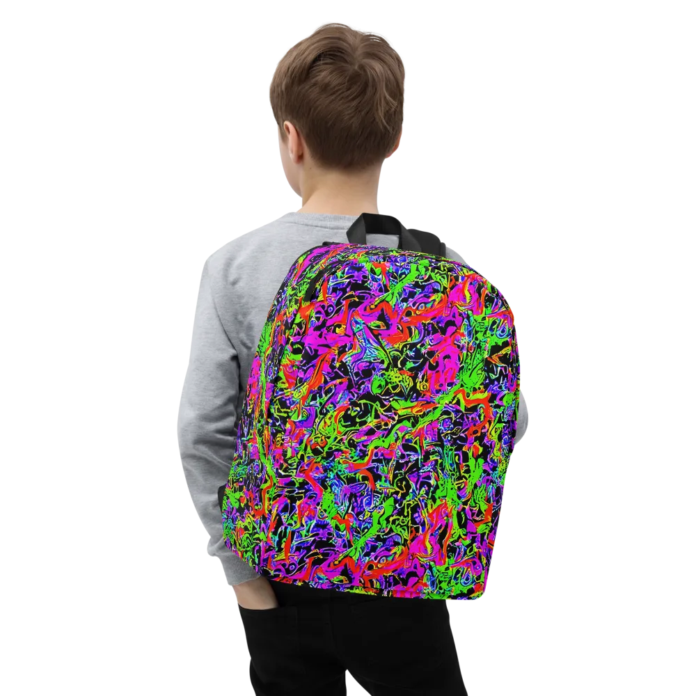 Acid Dreamscape on Minimalist Backpack — Zoomed-in