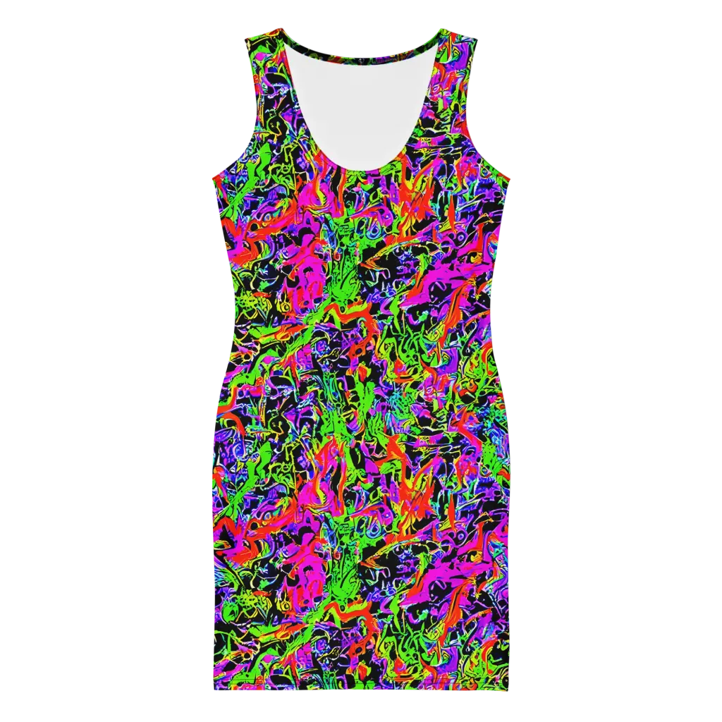 Acid Dreamscape on Bodycon Dress — Front