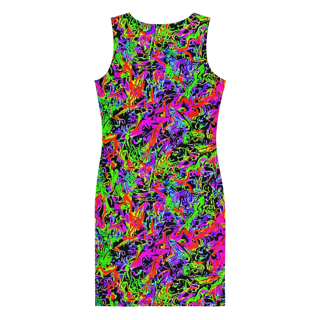 Acid Dreamscape on Bodycon Dress — Back