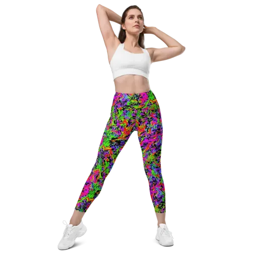 Acid Dreamscape on a Leggings with Pockets