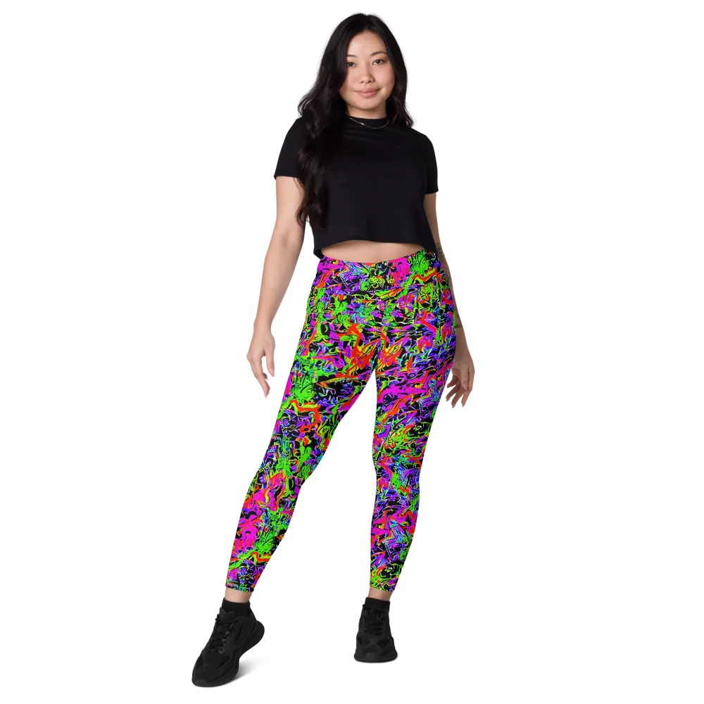 Acid Dreamscape on Leggings with Pockets — Front