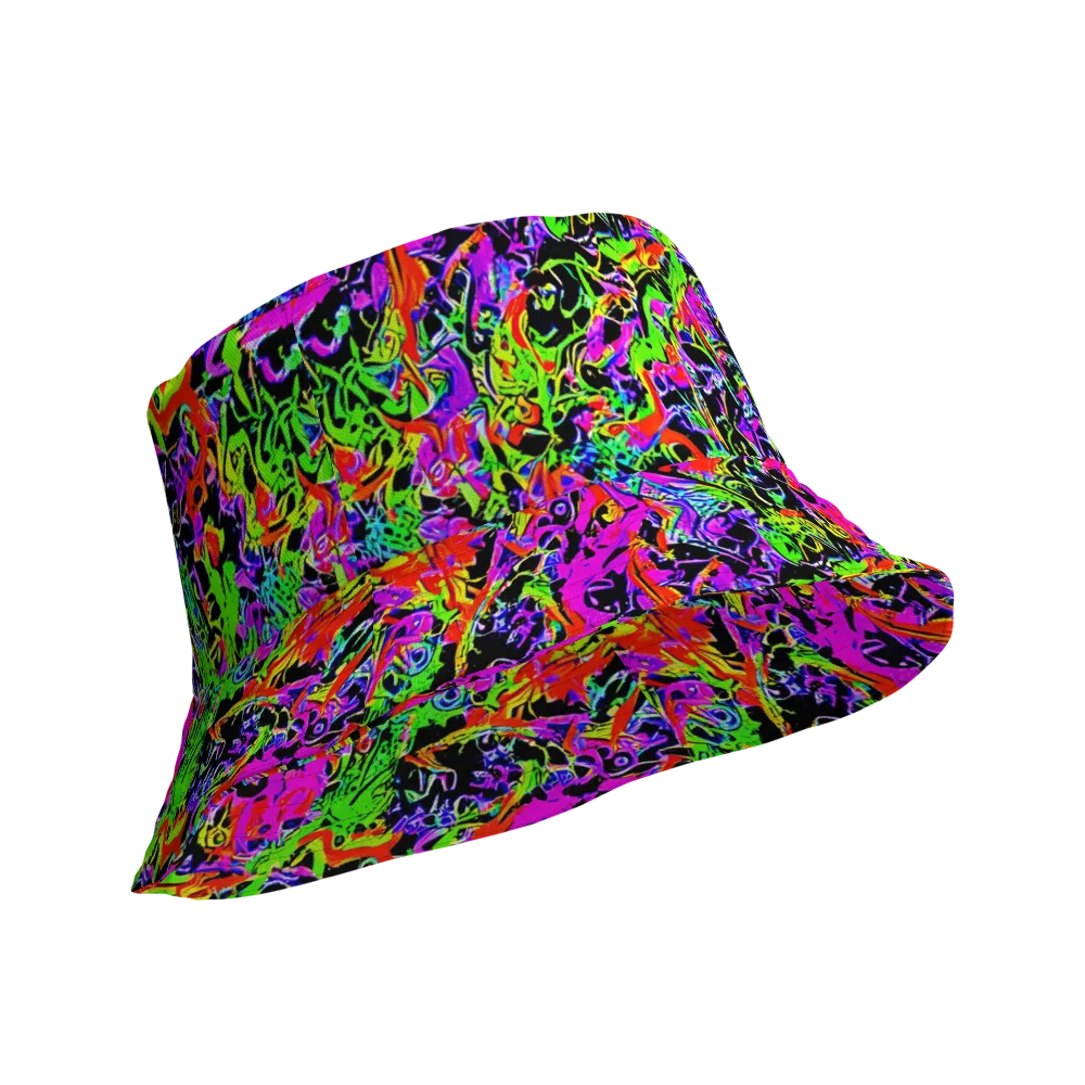 Acid Dreamscape on Reversible Bucket Hat — Product details Outside